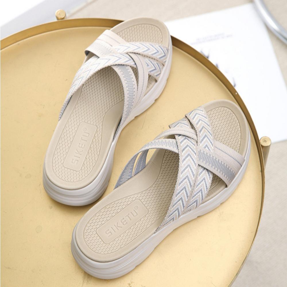 Slippers Women's 2026 Summer New Product Sandals Womens Lightweight Sporty Comfortable Elastic Oversized 42 Thick Soled Slippers