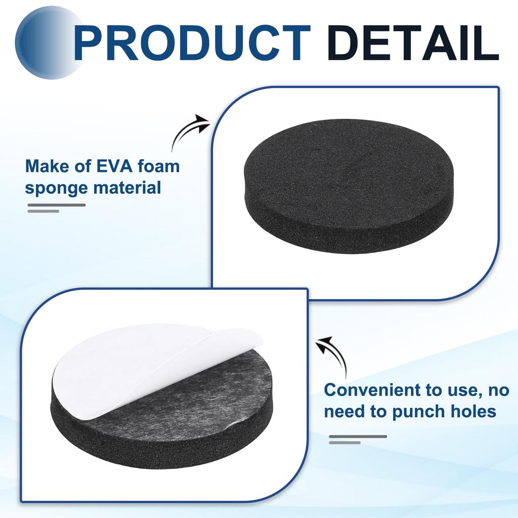 uxcell Vibration Damping Pads for 5mm EVA High Hardness Cushioning Black Speakers, 30mm, 16-Pack, Height, Vibration-Absorbing Rubber, Foam, 60,