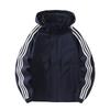 Mens Lightweight Hooded Windbreaker Jacket Casual Sport Outerwear With 3-Stripe Detail
