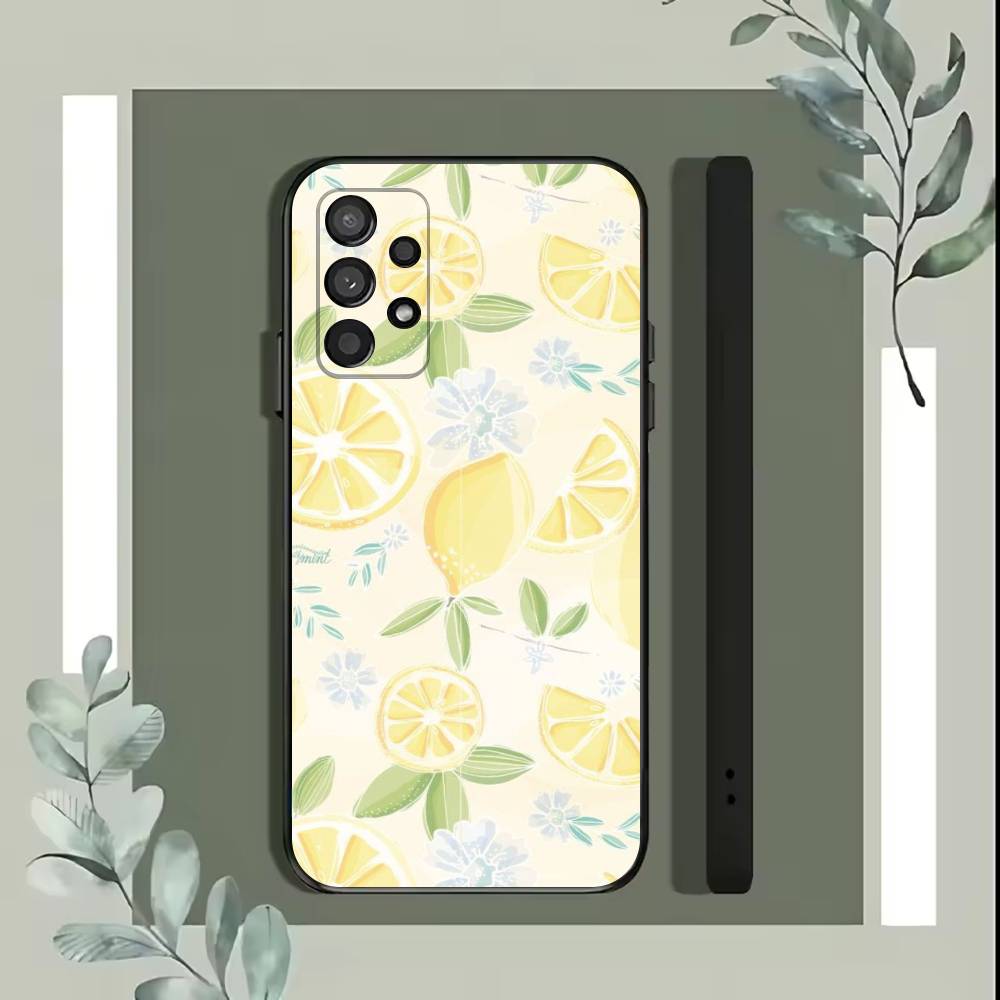 Style Lemon Phone Case For Samsung S25,S24,S21,S22,S23,S30,Ultra,S20,Plus,Fe,Lite,5G Black Cover