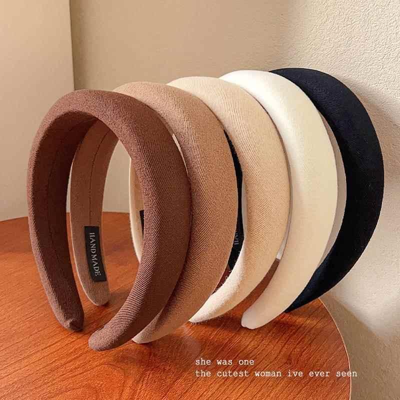 1/2/3/5pcs Wild Solid Color Sponge Headband for Women Fashion Girl Wash Face Wide Edge Simple Hair Band
