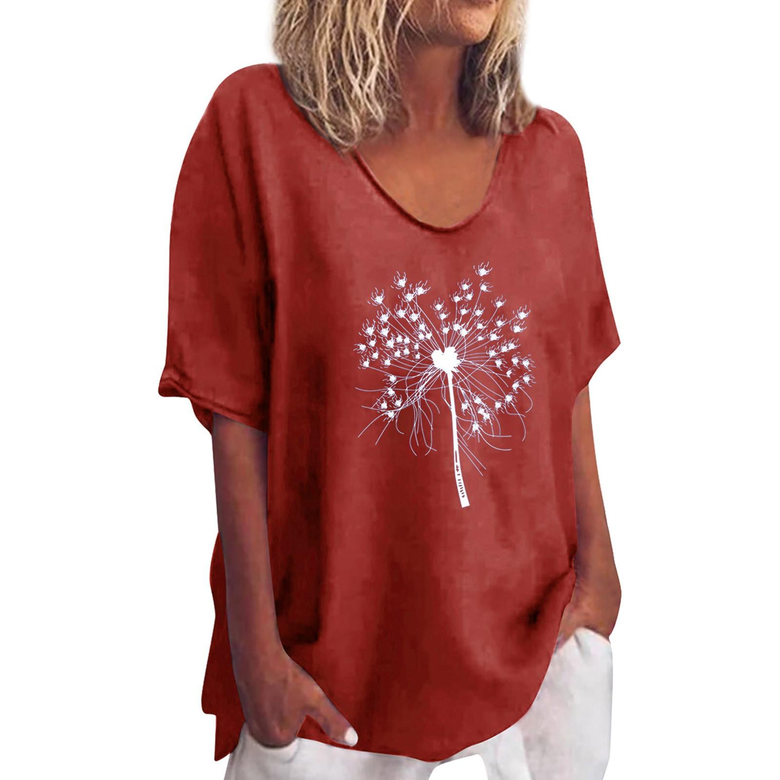 

Женская мода, повседневные летние топы, рубашки с короткими рукавами и принтом, пуловер с круглым вырезом, футболки L