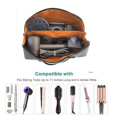Dustproof Hair Dryer Carrying Case Portable Compartments Organizer Travel Storage Bag Double Layer Large Capacity