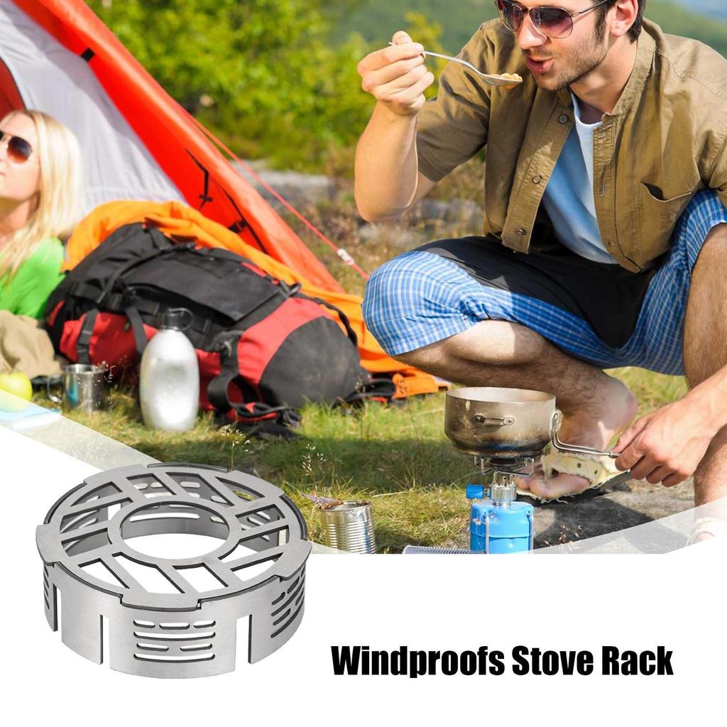 Outdoor Camping Stove Windscreen Stainless Steel Wind Shield for Efficient Cooking, Saves Fuel & Blocks Wind
