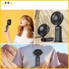 Mini fan portable fan stand handheld black matt