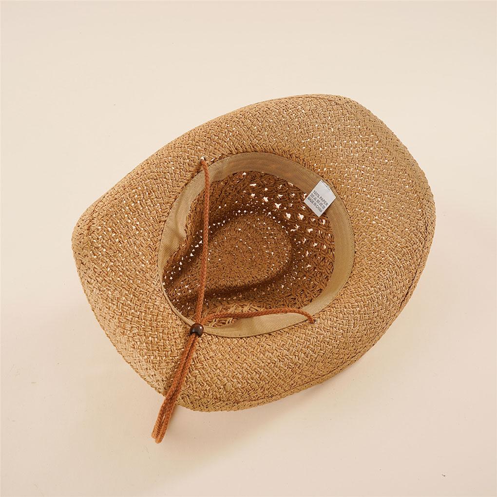 Wide Brim Western Sun Hat Breathable And Waterproof For Outdoor Adventures PP Outdoor Straw Hats Cowboy Hat Beach Cap