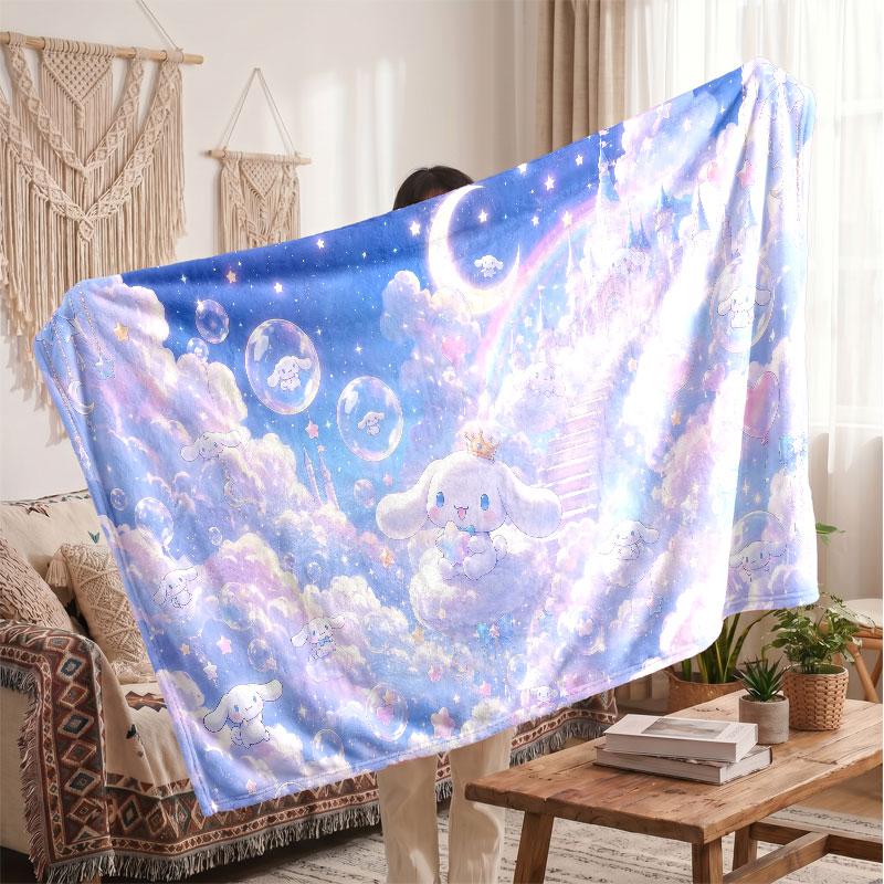 Warm Flannel BlanketCinnamoroll Soft Cozy Throw Blanket for Bedroom Couch