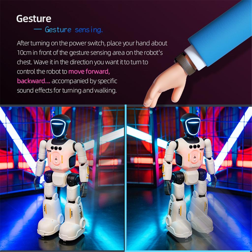 Smart Programming Humanoid Gesture Sensing Remote Control Robot 2.4G Joint Mobility Breathing Light Recording Function RC Robot
