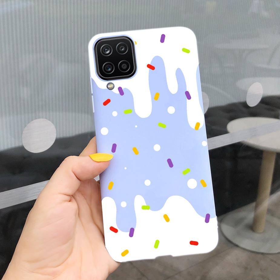 Für Samsung Galaxy A12 Hülle M12 F12 Cue Süßigkeiten Bemalte Abdeckung Weiche Silikon Handyhülle Für Samsung A12 M 12 GalaxyA12 Coque Bumper