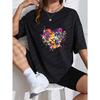 Wit T-shirt Met Kleurrijke Hart Spat Print Voor Casual Kleding