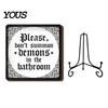 Decorative Signs with Metal Stands Halloween Coffee Bar Wooden Sign Iron Display Stand for Corner Kitchen Station Accessories Tabletop Decor,