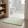 Absorbent Bathroom Rug Soft Bath Mat with Anti-Slip Bottom Plush Wavy Texture Rug