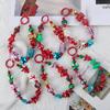 New High-End Christmas Beaded Phone Lanyard with Snowman and Tree Keychain, Festival Hanging Ornament, Bag Pendant