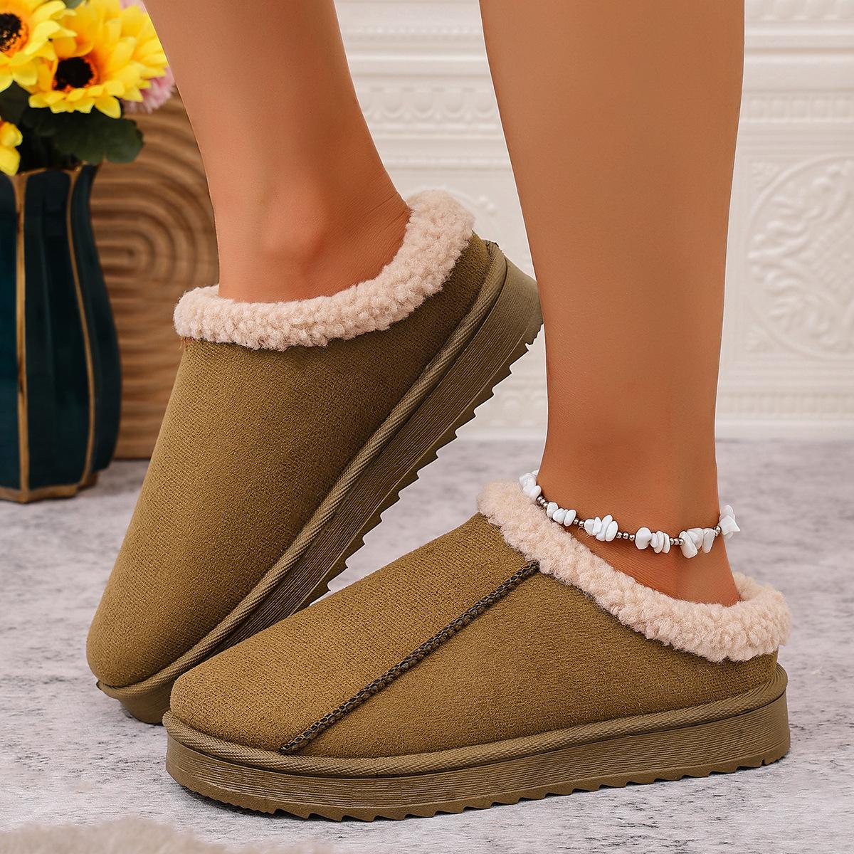 

Новые женские теплые зимние ботинки с шерстяной подкладкой для ношения в помещении/на улице, теплые, нескользящие, удобные, модные, уличные, из хлопка 44 верблюд