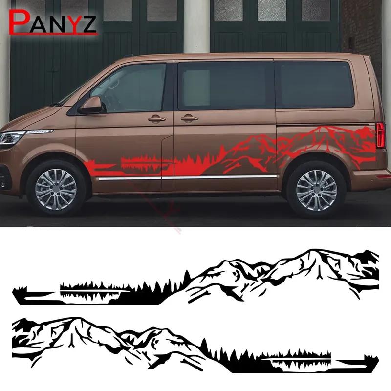 Car Stickers For Volkswagen VW Caravelle Multivan California Transporter T3 T4 T5 T6 Accessories Camper Van Mountain Vinyl Decal