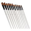 12 Stück Pinselset Perlmuttweiß Stiel Zweifarbiges Nylon Aquarellfarbe Ölfarbe Pinsel Geschenk
