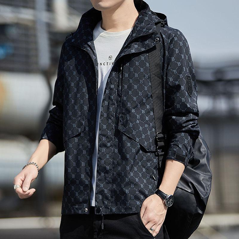 

Новая мужская куртка осень новый тренд молодая пара мода тренчкот M