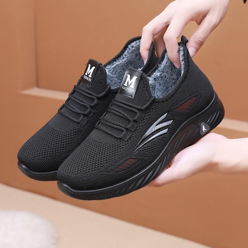 

Зимние хлопковые туфли для пожилых женщин в старом Пекине, бархатные утолщенные туфли для мам среднего возраста, нескользящие теплые женские хлопковые туфли, хлопковые ботинки для отца 44