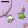 WOSTU Real 925 Sterling Silver Original Strawberry Charm Cute Fuirt Food Beads Banana Apple Avocado tomato s925 pendant DIY Gift