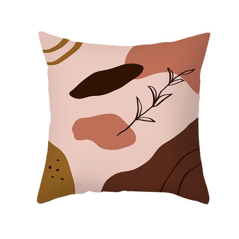 Sofa Pillow Cover Nordic Simple Abstract Office Cushion Peach Skin Pillow Cover