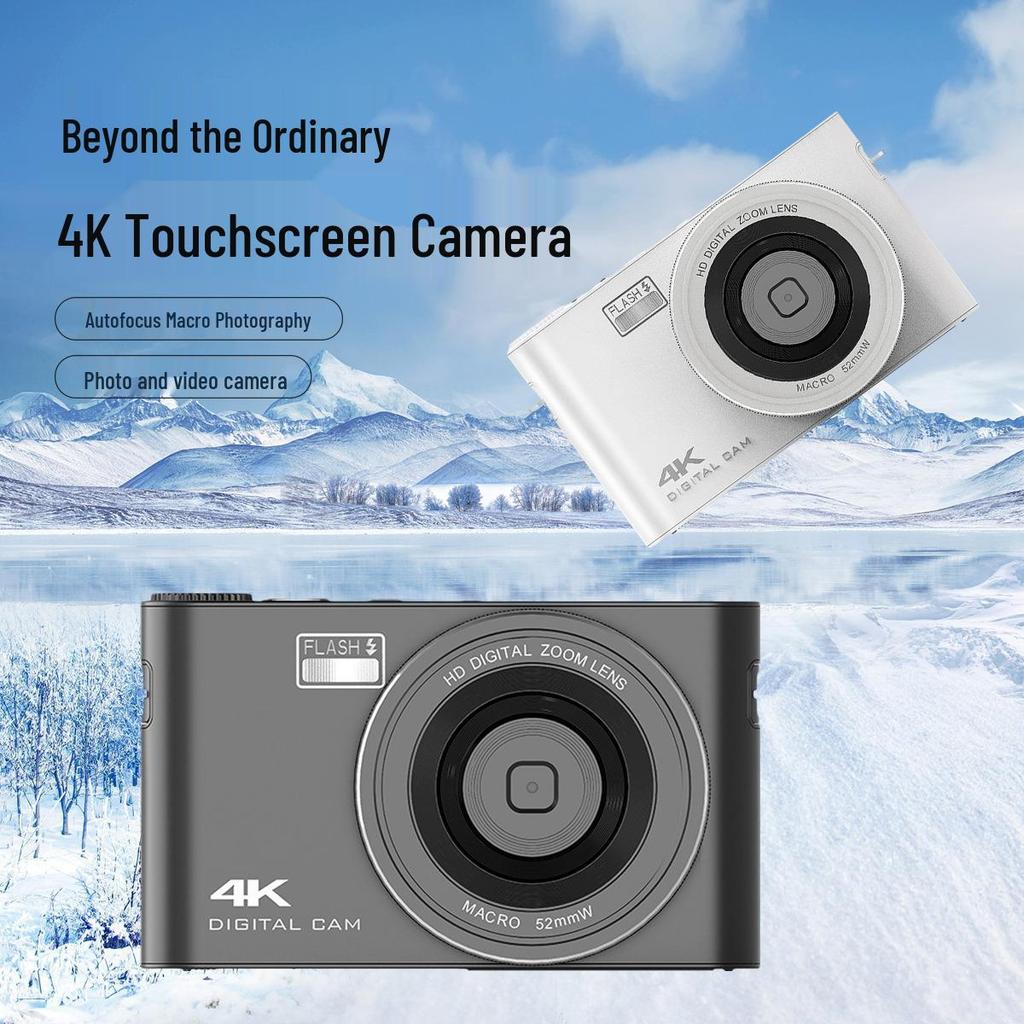 4K Touchscreen HD Digital Camera with MP3 Player & CCD for Students/Parties