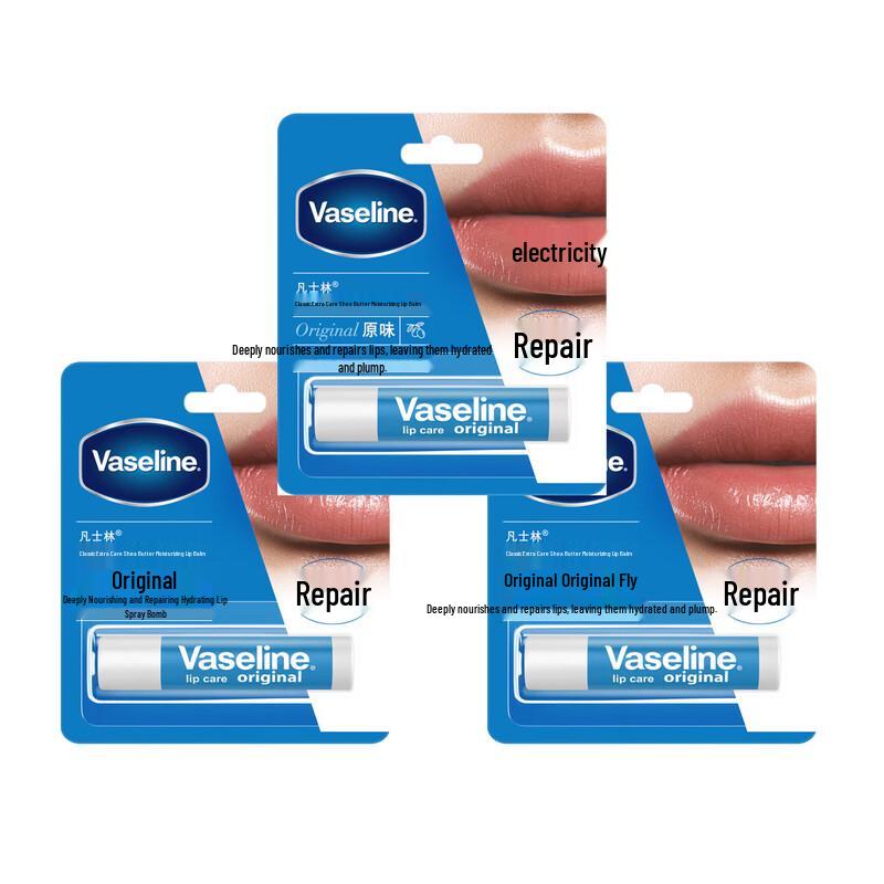 Vaseline Classic Shea Butter Moisturizing Lip Balm 3-Pack