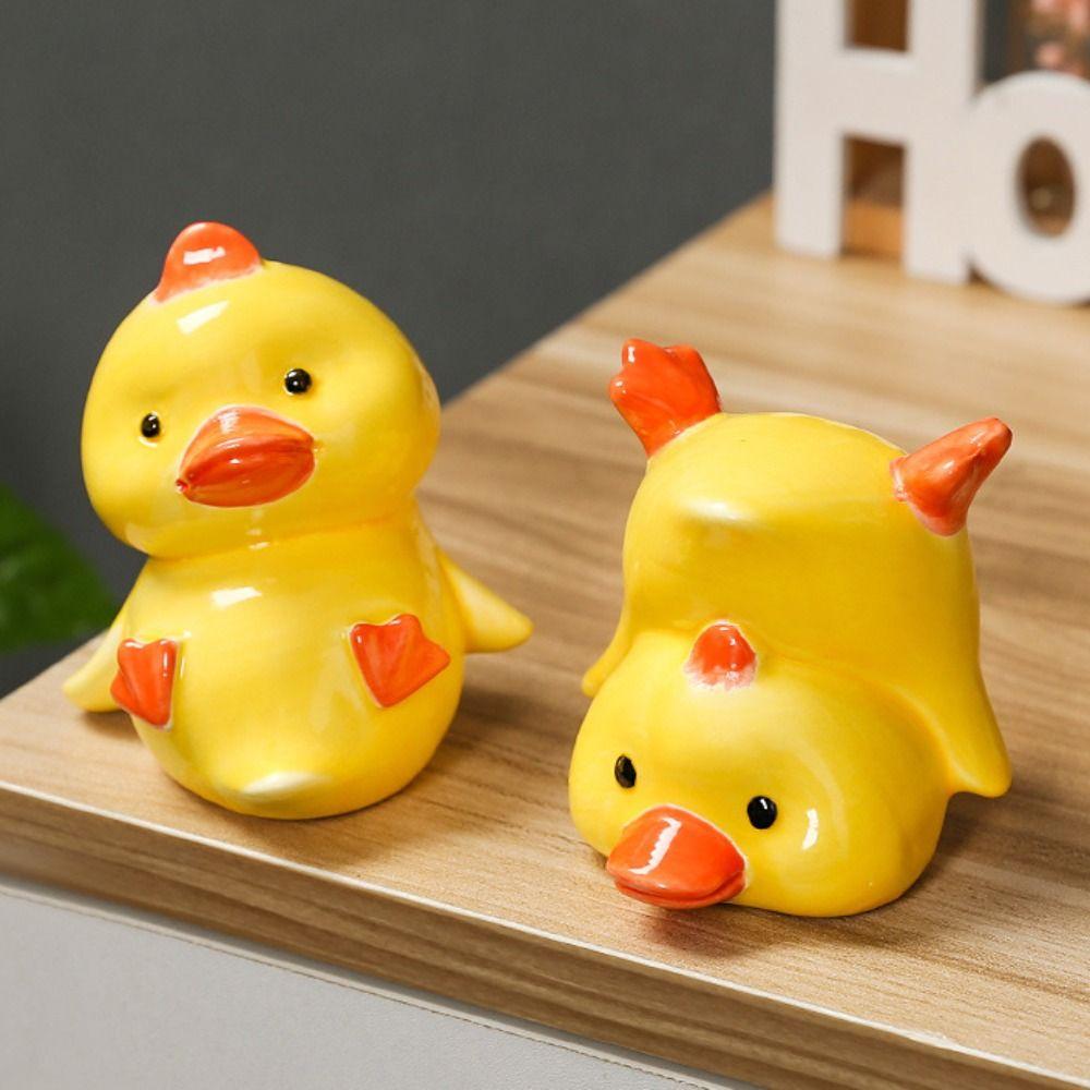 Handmad Duck Miniature Figurine Ceramic Pet Duck Landscape Decoration  Desktop Decorative