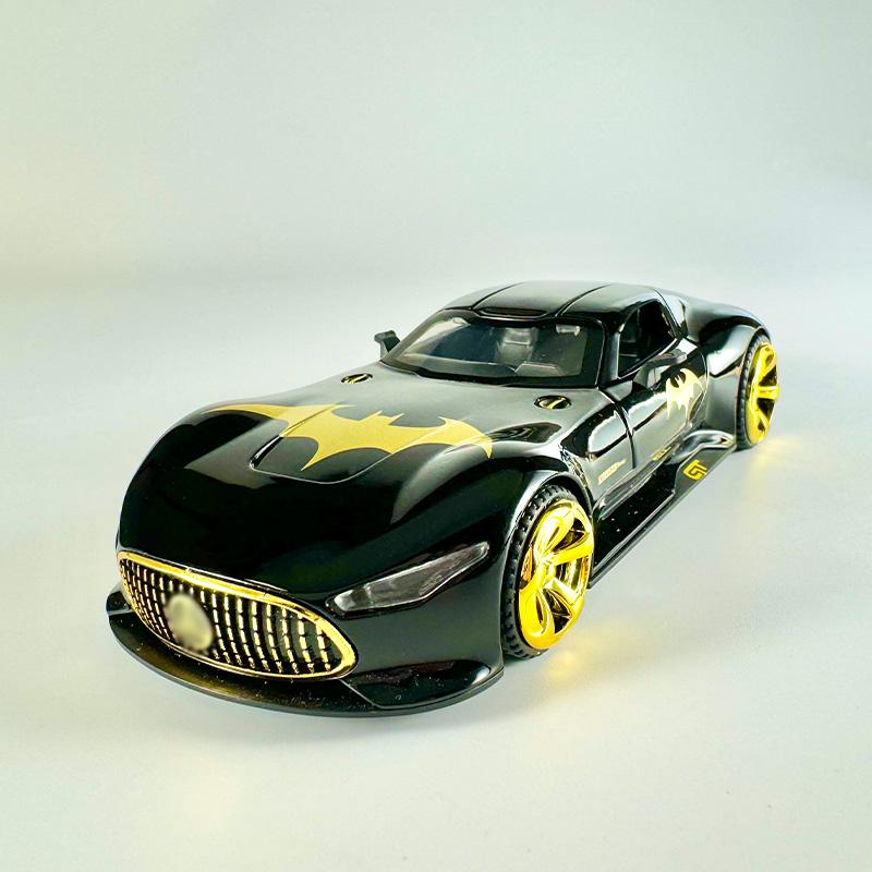 1/32 Benz Bat Version AMG Alloy Model, Cool Sound and Light, Strong Rebound Force, Adjustable Rear Wing, Exquisite Desktop Ornament