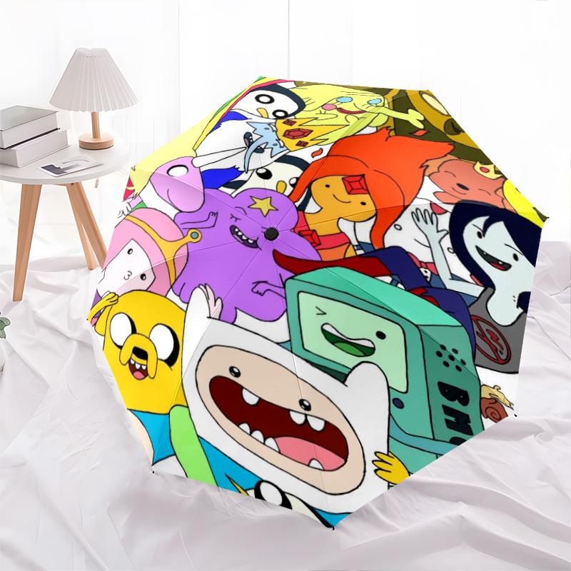 Adventure Time Characters Automatic Umbrella - Suitable Travel Outdoor Portable Umbrella Birthday Gift Daily Essentials