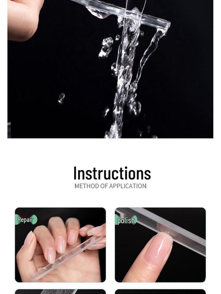 Nano Glass Nail File - Black Technology Manicure Polisher for Shaping and Mattifying Nails