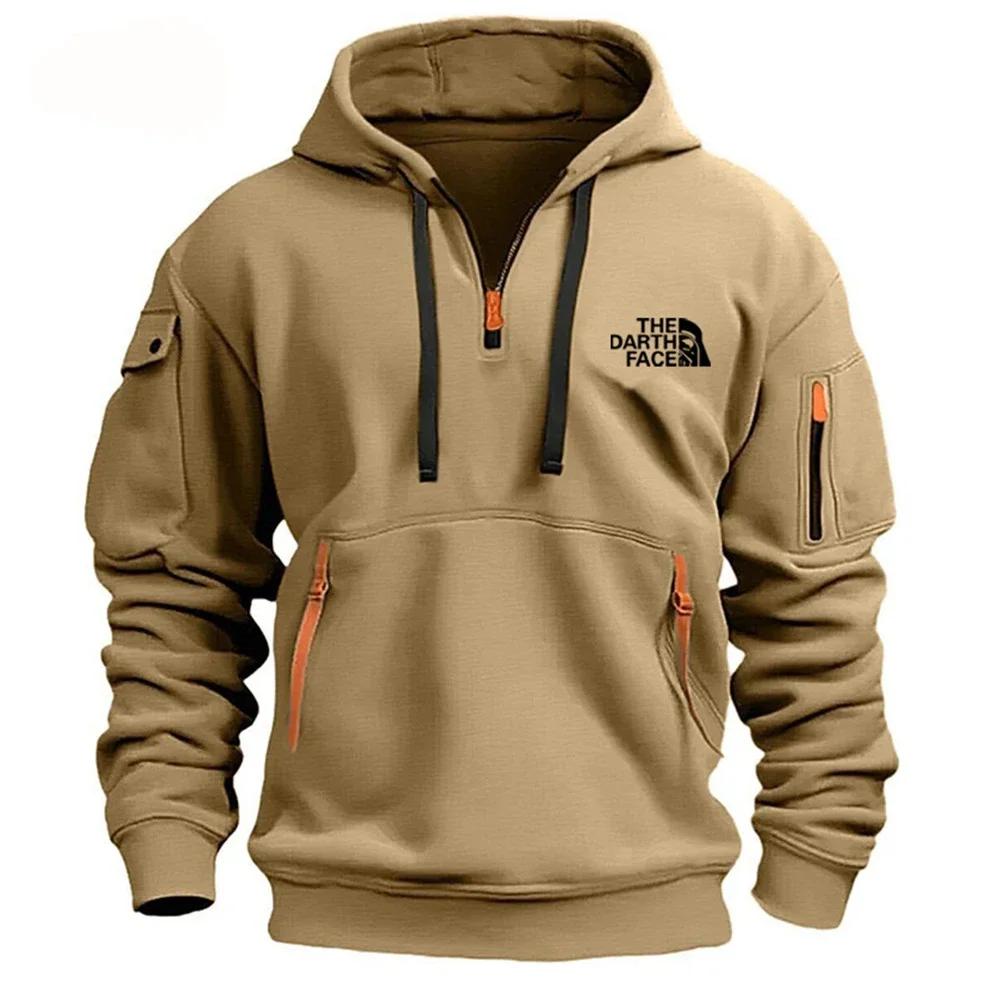 Herren Fleece Sport-Kapuzenpullover mit mehreren Taschen für Herbst und Winter