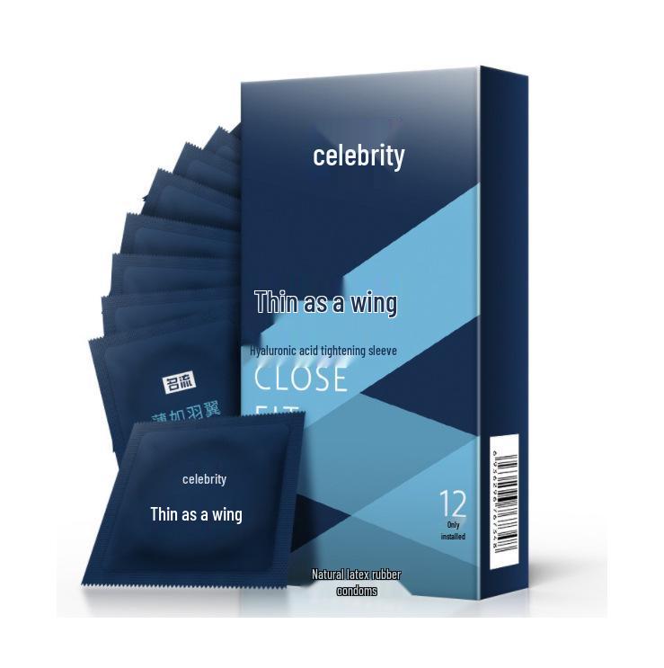 Celebrity Ultra-Thin G-Spot Condoms, Ice & Fire Combo, Small Size, Large Particles, Black