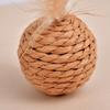 1 Set Cat Toy Felt Sisal Rattan Ball Cat Scratching Post with Bell Feather Large Size Furniture Protection Cat