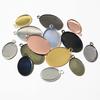 10x14mm 13x18mm 18x25mm  Copper Drop Style Tooth Cabochon Base Cameo Settings for DIY Necklace Jewelry Making Supplies