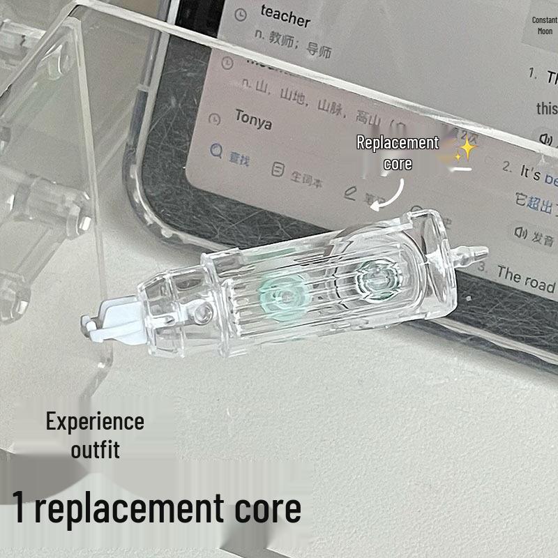 

Stylish, Rotating Press Correction Tape with Large Replaceable Core: Portable, High-Capacity White-Out.