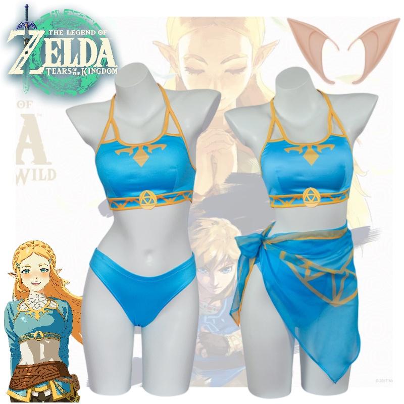 Legend Of Zelda Kingdom Tears Link's Cosplay Swimsuit Bikini For Halloween And Games