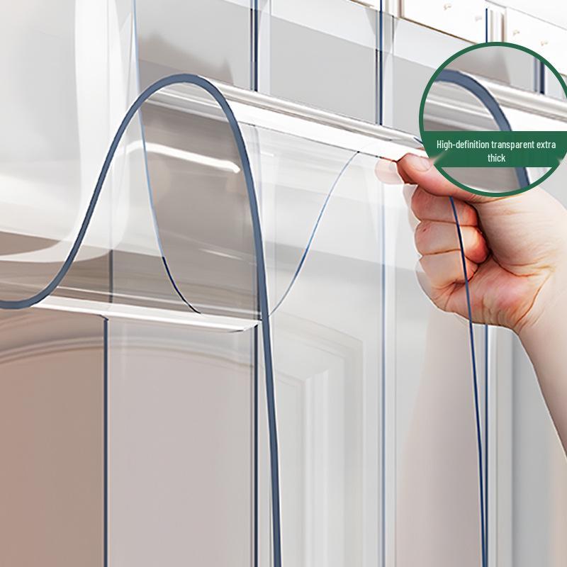High-End Transparent PVC Door Curtain - Mosquito-Proof, Soft Partition for Air Conditioning, Home, Shop, or Shade.