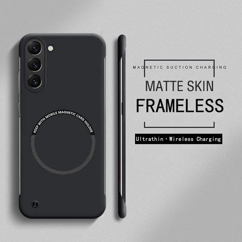 

Ultra Thin Frameless Magnetic Hard PC Phone Case For Samsung A55 A35 A15 A05S A73 A53 A23 A52 A32 A22 F05 F55 M55 Protect Cover Galaxy A52s 5G