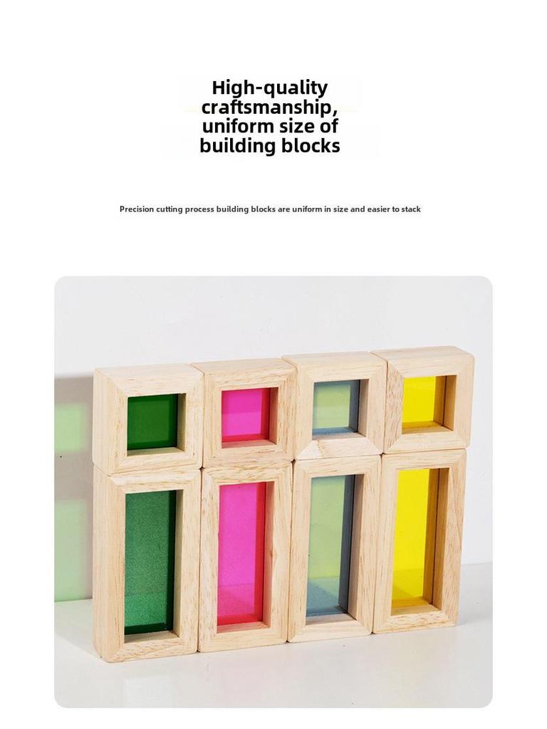 Montessori Colorful Acrylic Translucent Blocks for Light Sensory Play & Kindergarten Teaching