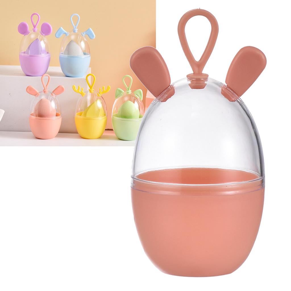 Makeup Sponge Holder Box Cartoon Shaped Dustproof Beauty Make Up Blender Case with Hanging Rope