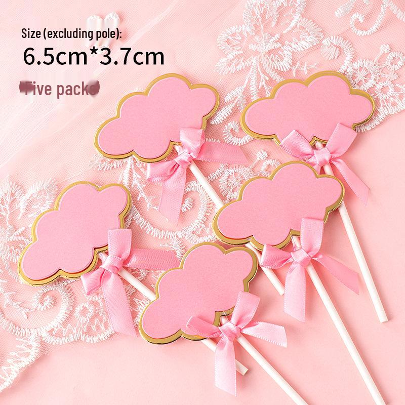 Writable Birthday Cake Decoration Bow with Blessings Card