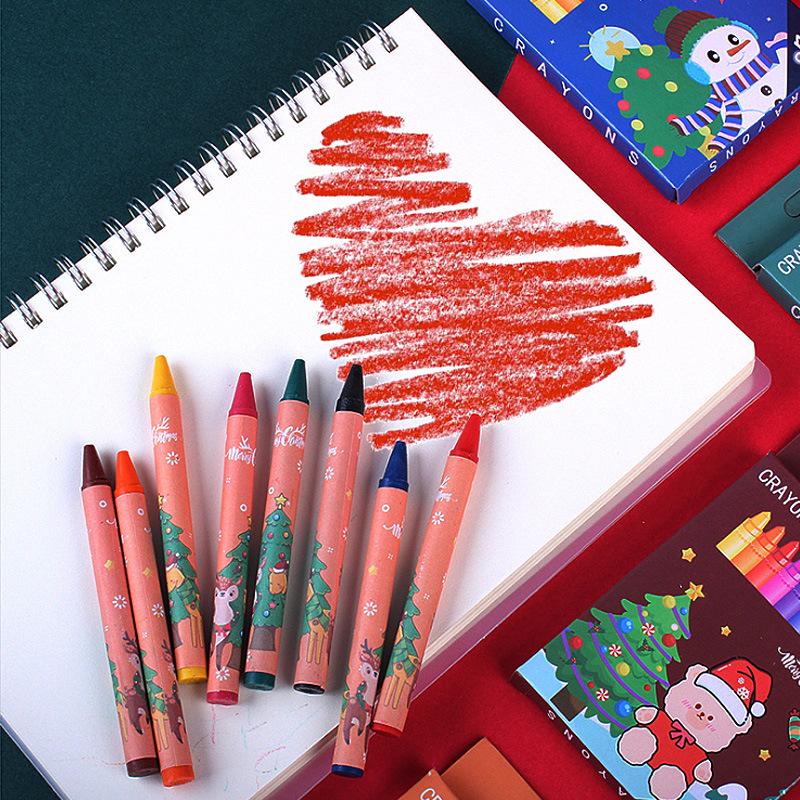 8-Color Crayon Set for Christmas Kindergarten & Primary School Gifts
