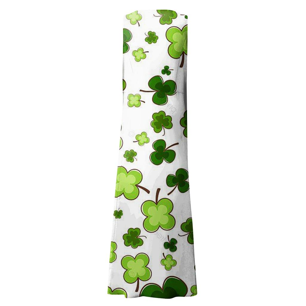 Dámské ležérní pohodlí St. Patrick's Day potištěné šaty bez rukávů do kapsy