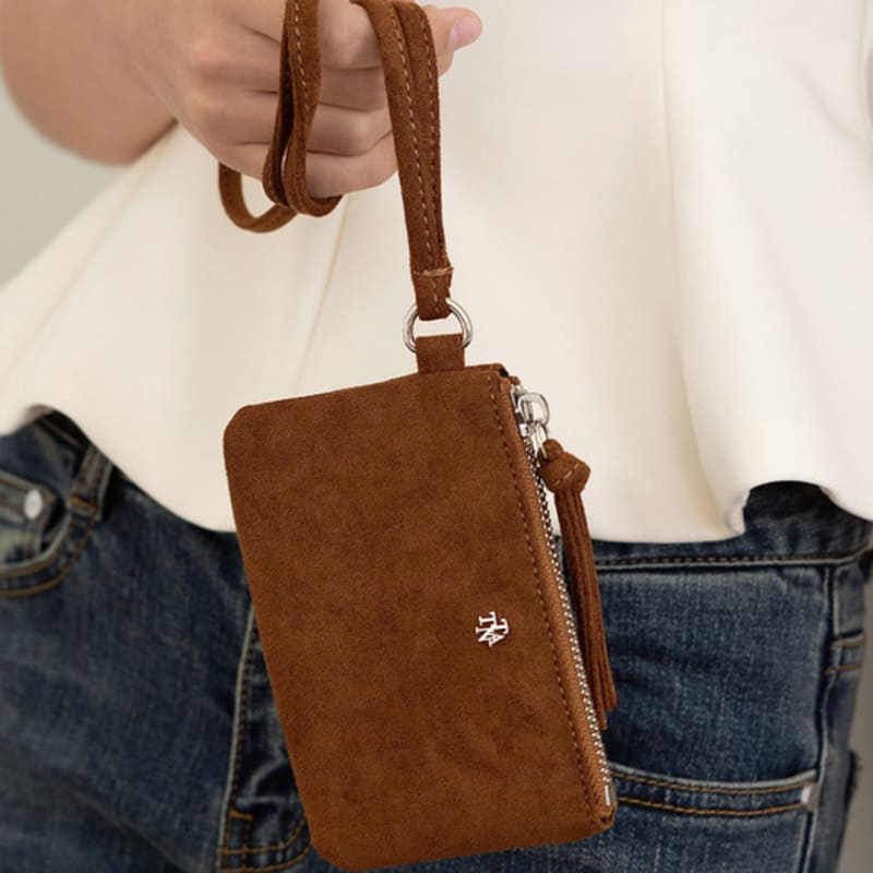 TATIANA Suede Card Holder Necklace WN8260 Camel