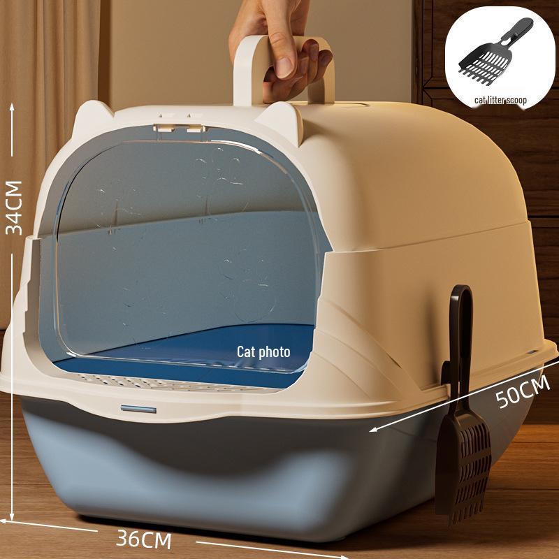 Extra Large Enclosed Cat Litter Box with Deodorant and Anti-Splash Design