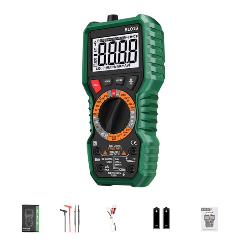 Digital Multimeter Measuring Voltage Current Resistance Temperature Accurate Electrical Testing Device