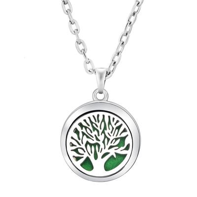 Colorful Crystal Tree Of Life Aromatherapy Necklace Perfume  Oil Diffuser Chain Pendant Lockets Jewelry
