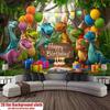 Cute Dinosaur Happy Birthday Backdrop Kids Jungle Theme Party Photography Background Banner for Boys Birthday