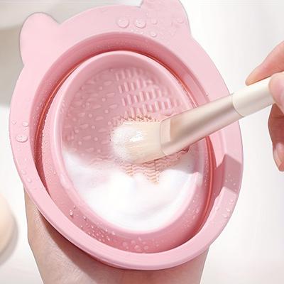 Ayı Kulakları Silikon Makyaj Fırçası Temizleyici Ovma Pedi Güzellik Süngeri Temizleme Kaş Fırçası Temizleme Matı Taşınabilir Makyaj Aletleri