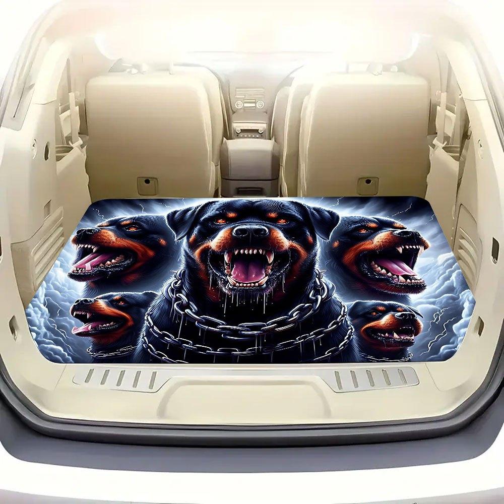 1Pcs Fierce Rottweiler Dog Car Trunk Mat with Anti Slip Cargo Liner Waterproof Rear Storage Protector Floor Mat for SUV Sedan Ve